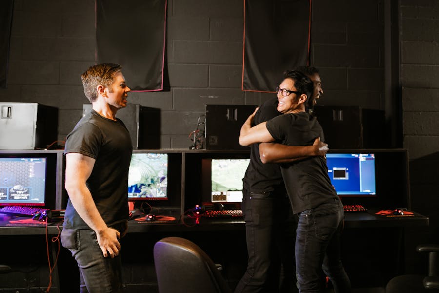 Players greeting each other after a match (placeholder)